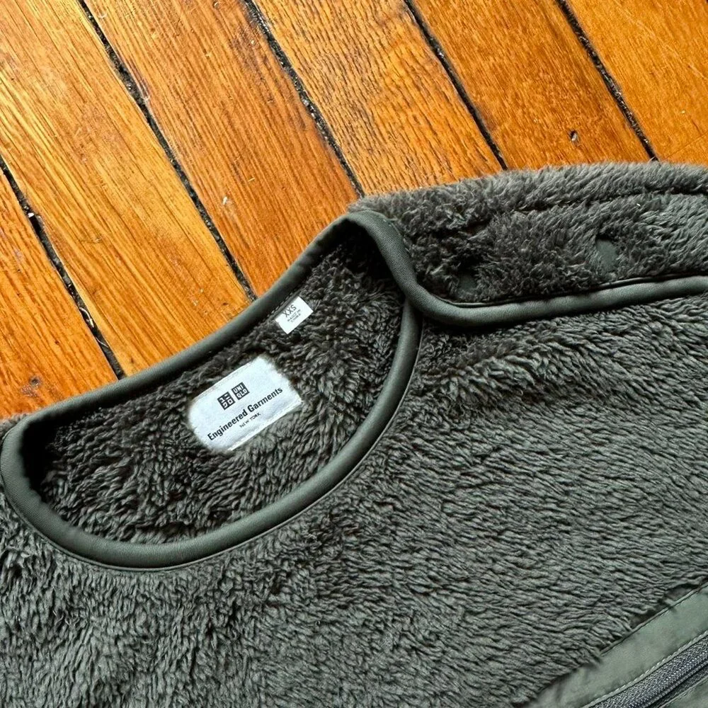 Engineered Garments x Uniqlo Pullover Sherpa Fleece Sweatshirt Men‎ XXS Green - Picture 5 of 6